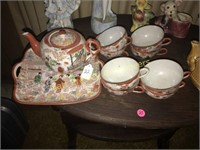 BEAUTIFUL PORCELAIN TEA SET WITH TEA POT,