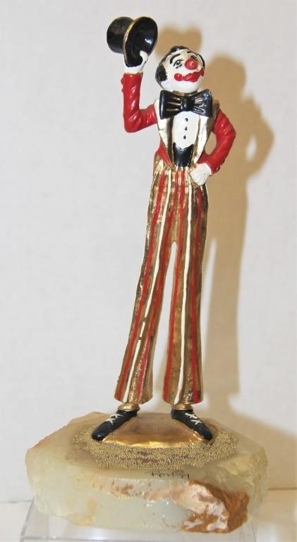 Ron Lee Signed Clown Sculpture 1979 Tall Stilts | Big Al's Auction