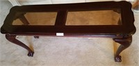 Ball & claw Sofa Table w/ beveled glass