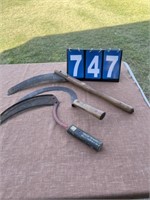 (2) Hand Sythes & Hay Knife