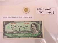 Billet 1967 confédération 1$ UNC NEUF