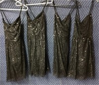 4 BALERS BLACK DANCE DRESSES CHILDS XL