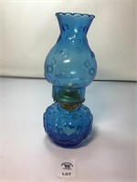 L E SMITH BLUE MOON & STARS OIL LAMP 12 inches