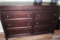 9 Drawer Wooden Dresser 66x19x43H match lot 50