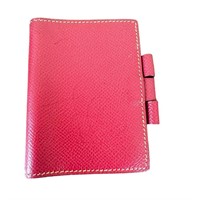 Hermes Veau Agenda Notebook Cover Red Leather Mini