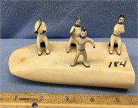 5 1/2" x 2 1/2" x 2 1/2", vintage ivory carving of