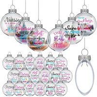 24Pcs Clear Christmas Ornament Balls (Nurse)