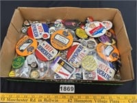 Large Lot of Buttons & Pins