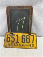1942 Indiana plate
