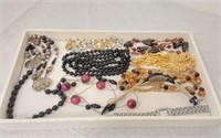LARGE ASSORTMENT OF JEWLERY- 
NECKLACES ,