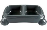 Forever Pals LARGE 2 Sided Pet Food/Water Bowl BLK