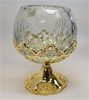 Victorian Bouquet Crystal Bowl And Stand, In Box
