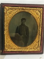 Civil War Soldier Tintype Photo – Triple Armed