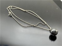 Italian sterling silver baseball necklace, 3.98g