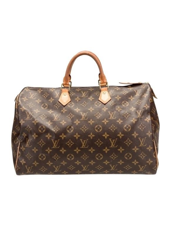 Louis Vuitton Brown Canvas Mono Brass Top Hdl Bag