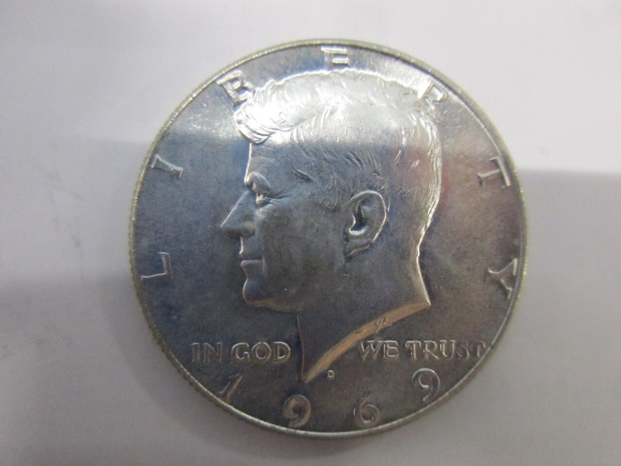 1969 D Kennedy half dollar
