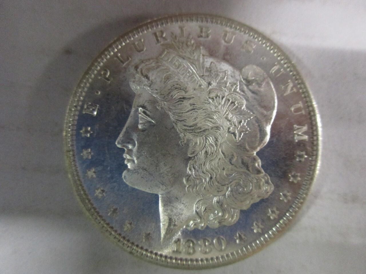 1880 S Morgan dollar AU/BU