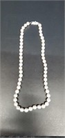 Vintage Pearl Necklace with Silver Clasp