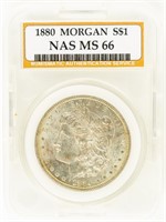 Coin 1880 Morgan Silver Dollar-NAS-MS66