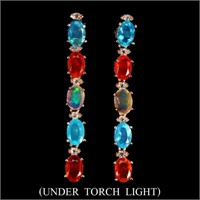 Natural Untreated Multi Color Opal Earrings