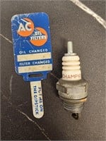 AC Oil Filters reminder tin key and Champion CJ7Y