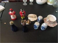 GROUP - SALT AND PEPPER SHAKERS, TEACUP AND