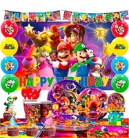 ($29) Super Mario Birthday Party Supplies, 112pcs