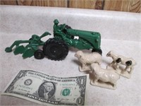 Vintage MM Toy Tractor & Plow & Lambs