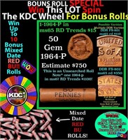 1-10 FREE BU RED Penny rolls with win of this 1964