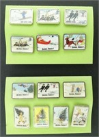 Lot de 13 pin's Tintin cartes festive-neige