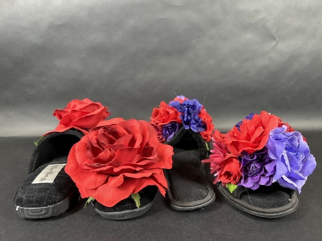 Bonjour Fleurette Floral House Shoes & Floral Flat