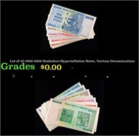 Lot of 10 2006-2008 Zimbabwe Hyperinflation Notes,