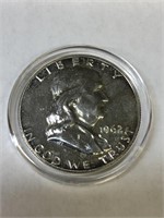 1962 BU Proof Franklin Silver Half Dollar Great Mi