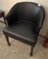Leather rollaround office side chair