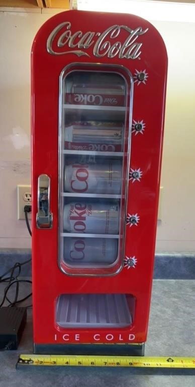 Coca-Cola can vending fridge. Excellent working