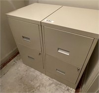 2 locking 2-drawer metal file cabinets w/keys