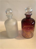 2 glass Apothecary jars