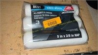 Ace 9in x 3/8in White Woven Paint Rollers, 3 pck