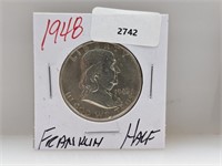 1948 90% Silv Franklin Half $1 Dollar
