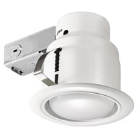 5 in. White LED Swivel Baffle Round Trim New Const