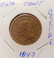 279 - 1847 ONE CENT COPPER COIN (B16)