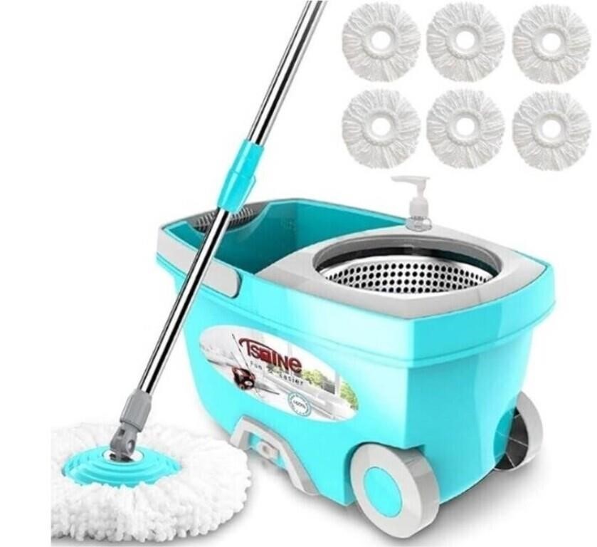 Tsmine Spin Mop Bucket System teal