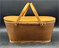 VTG RED-MAN WOVEN PICNIC BASKET