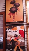 Two framed French posters: Parapluie-