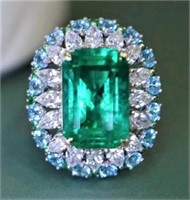 6.2ct Natural Emerald 18Kt Gold Ring