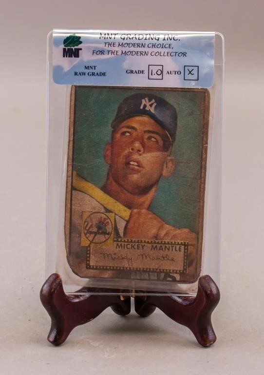 1952 Mint Raw Grade 1.0 Mickey Mantle Rookie Card