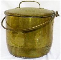 Vintage Brass Lidded Pot 14"