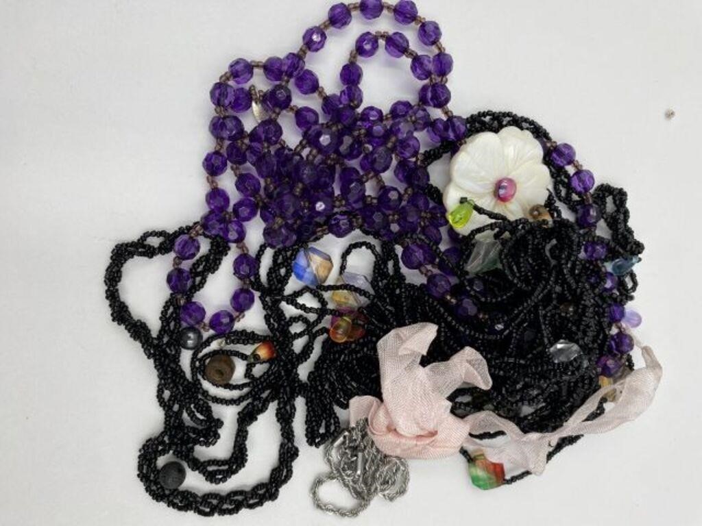 BAG OF OLD JEWLERY BEADS FOR REPURPOSE