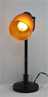 Vintage Amber Glass Shade Table Lamp 19"h