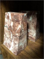 Natural pink quartz stone bookend